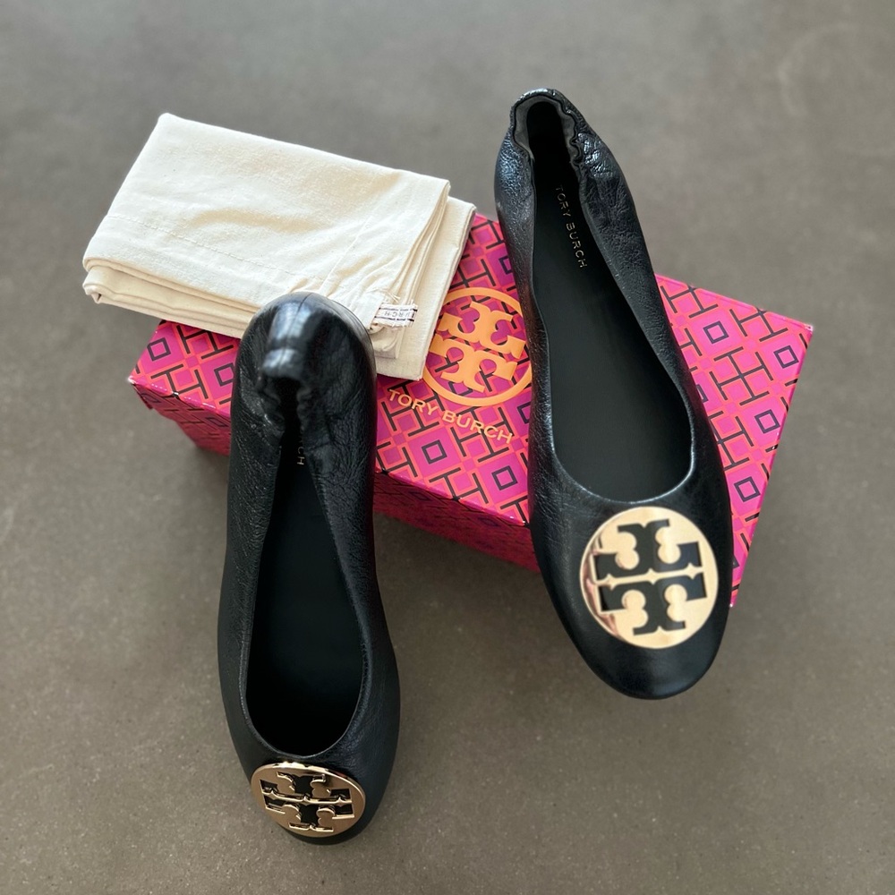 Tory Burch CLAIRE Black Ballet Flats